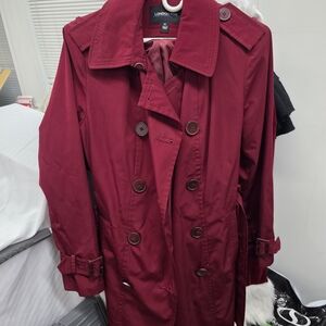 London Fog Women's Burgundy Trench Coat